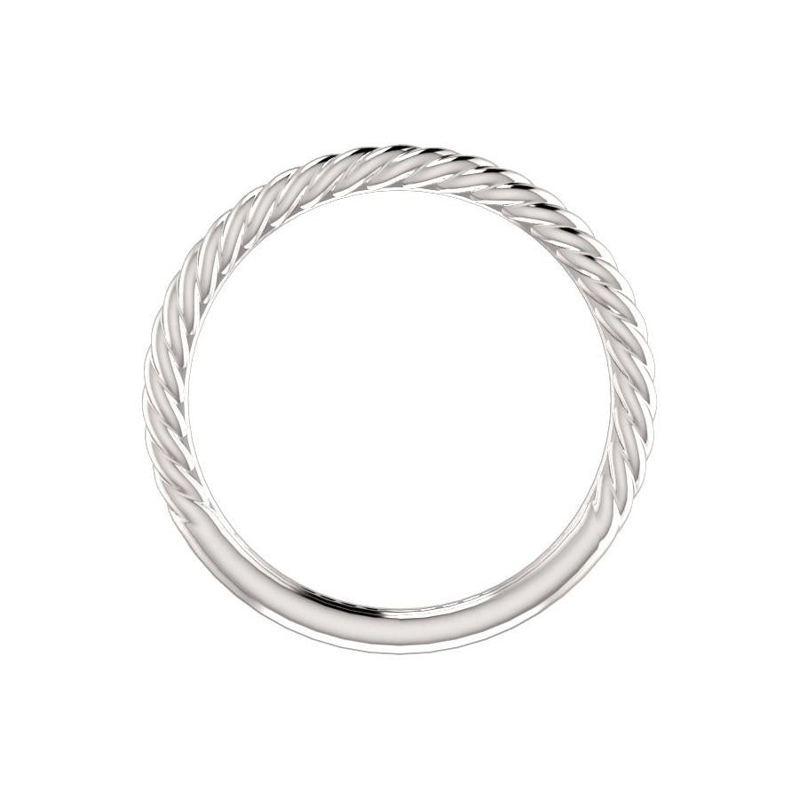 The Lacey Band Rope Design Wedding Ring In White Gold Profile