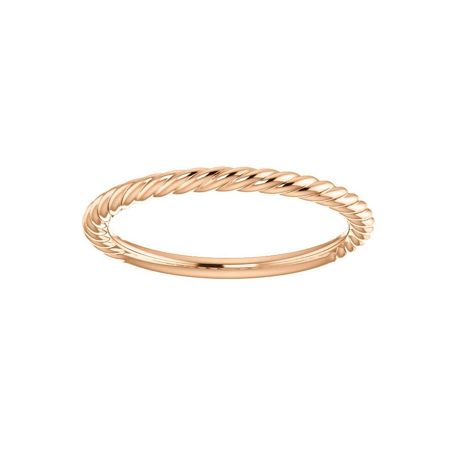 The Lacey Band Rope Design Wedding Ring In Rose Gold