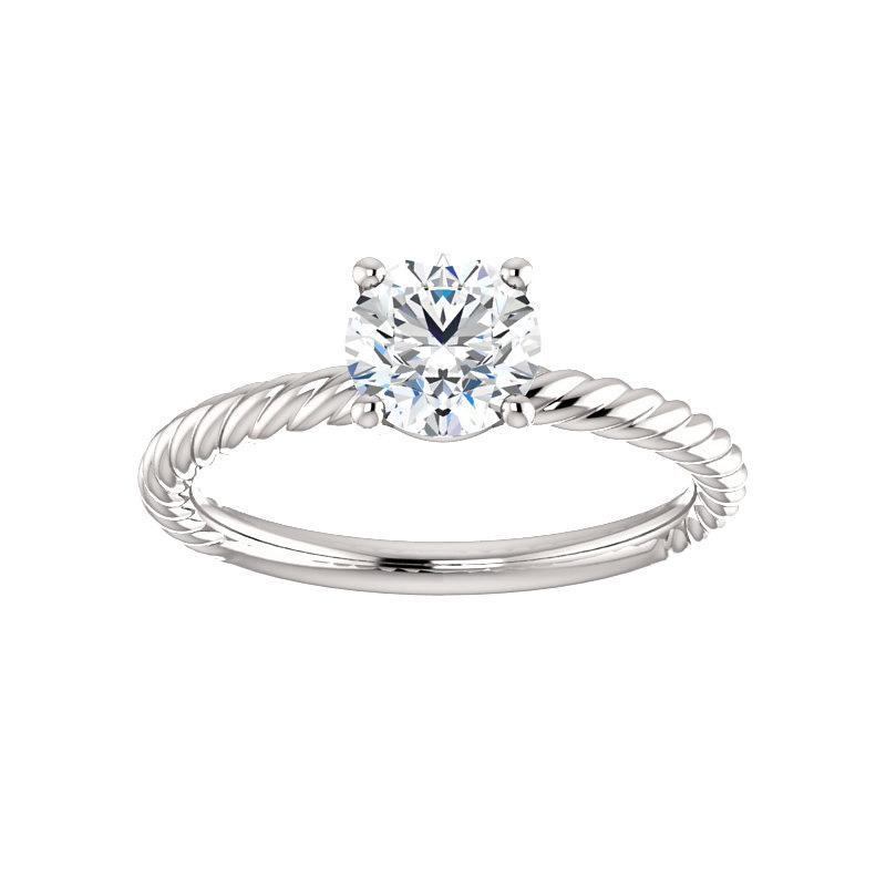 The Lacey Round Lab Diamond Engagement Ring Rope Solitaire Setting White Gold