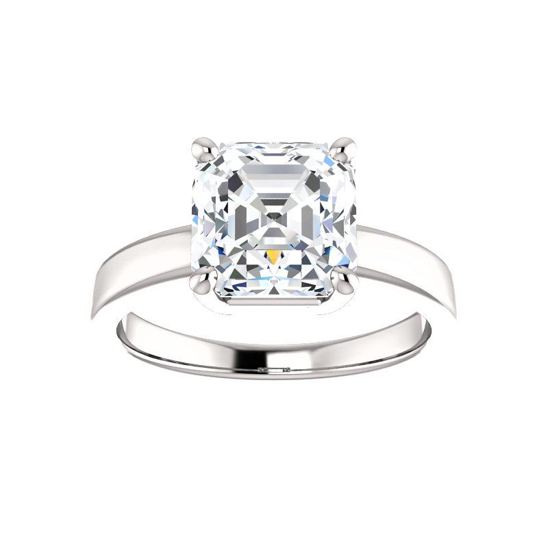 The Jamie Asscher Moissanite Engagement Ring Solitaire Setting White Gold