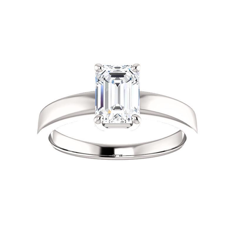 The Jamie Emerald Lab Diamond Engagement Ring Solitaire Setting White Gold