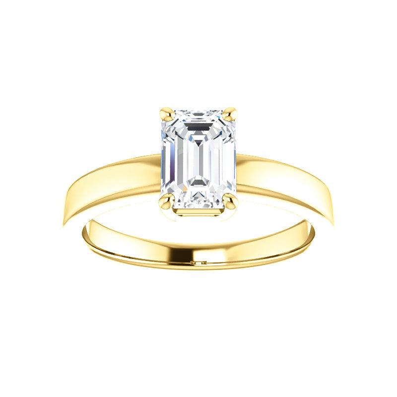The Jamie Emerald Lab Diamond Engagement Ring Solitaire Setting Yellow Gold