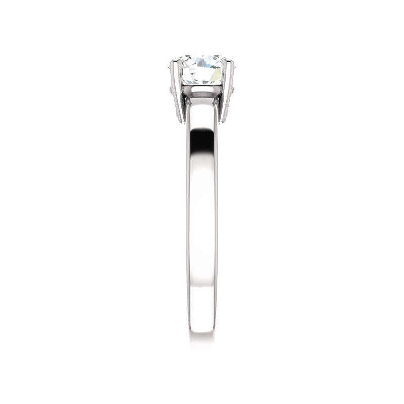 The Jamie Round Lab Diamond Engagement Ring Solitaire Setting White Gold Band Profile