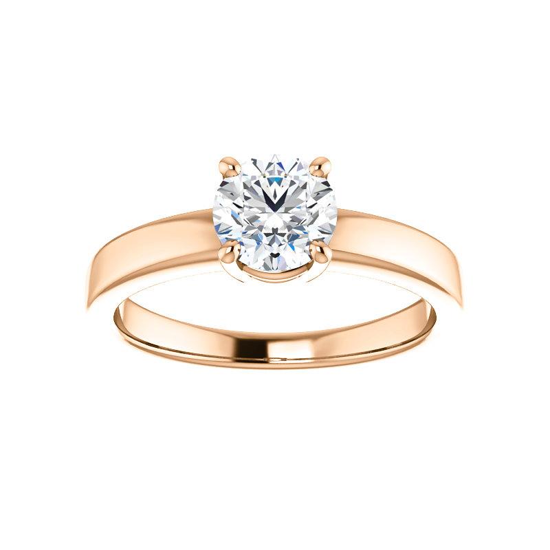 The Jamie Round Moissanite Engagement Ring Solitaire Setting Rose Gold