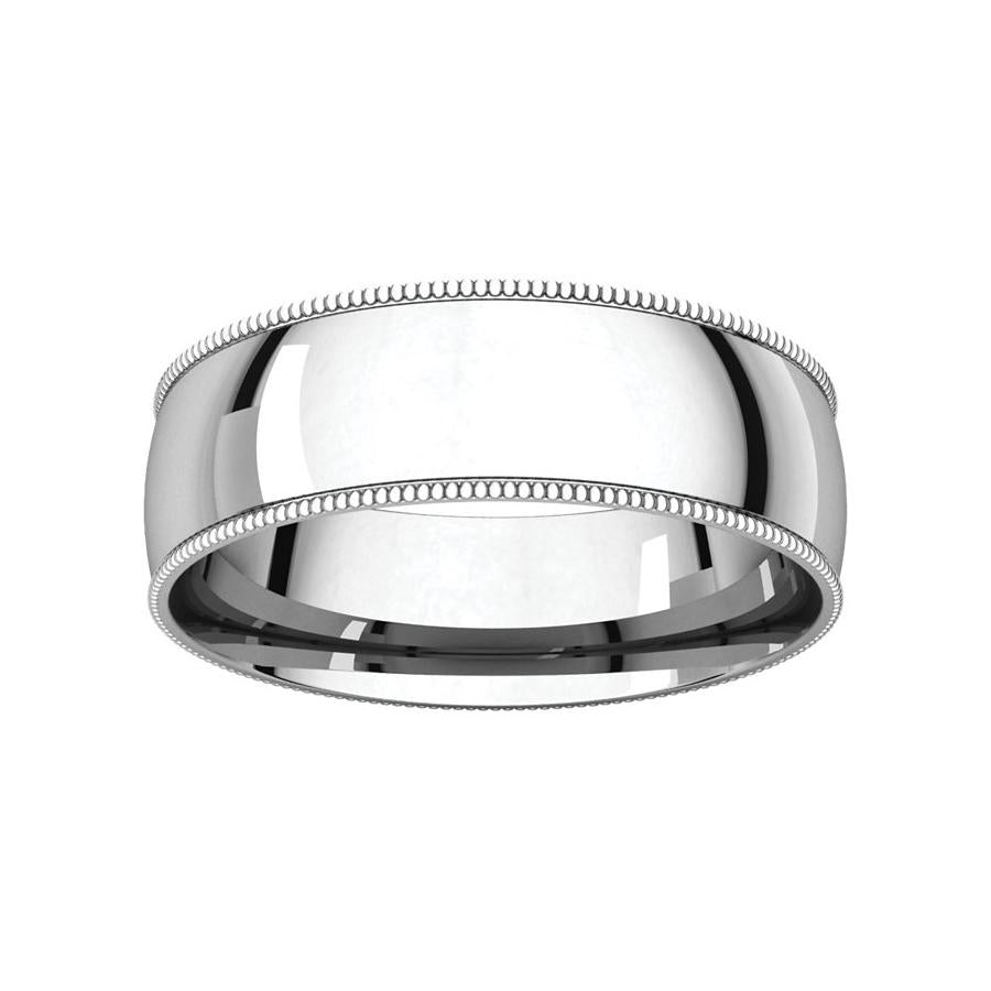The Milgrain Dome Comfort Fit (6mm) in white gold