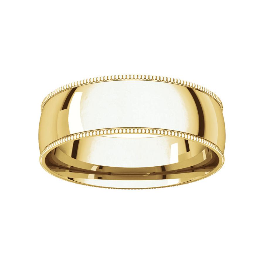 The Milgrain Dome Comfort Fit (6mm) in yellow gold