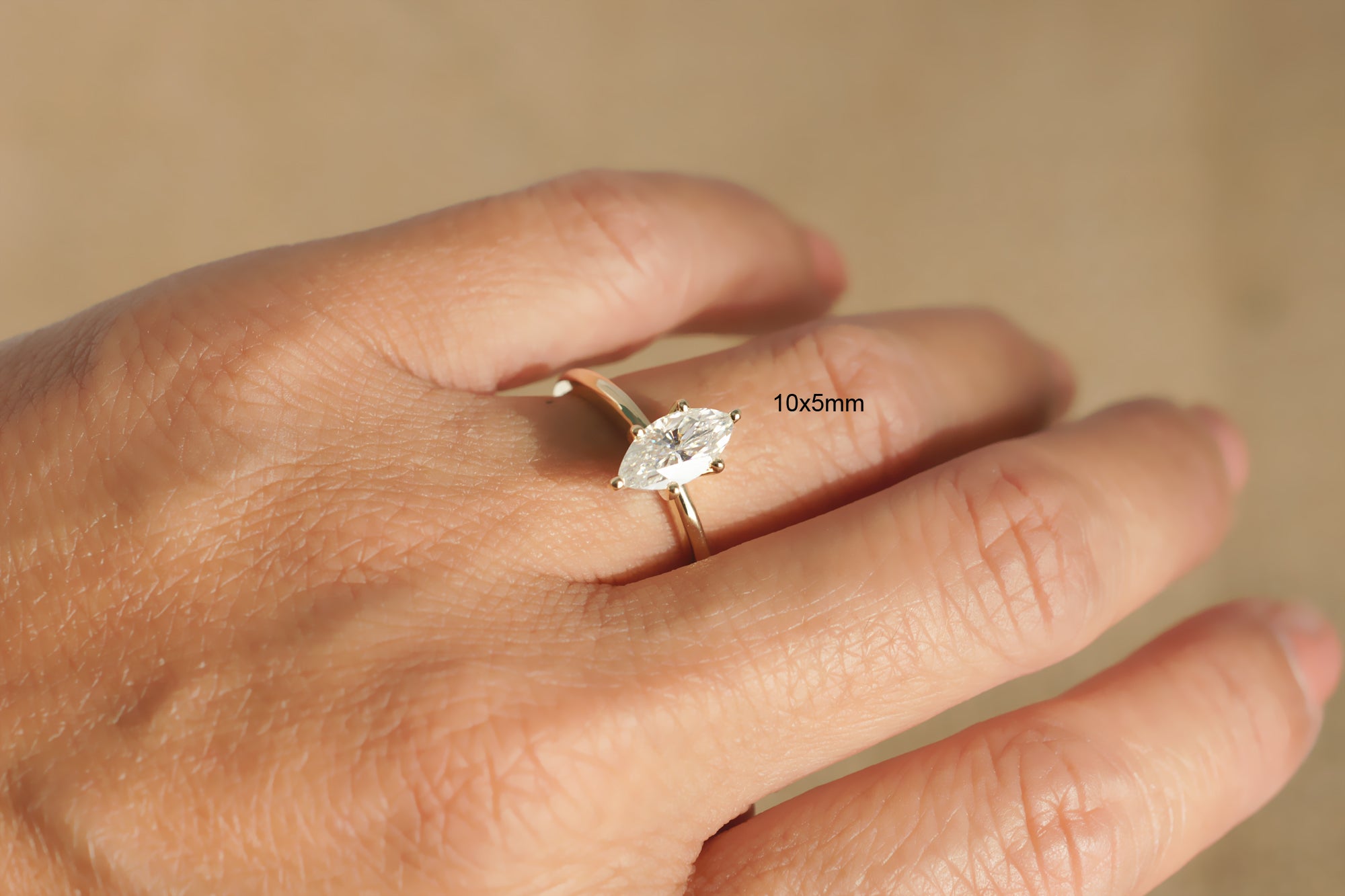 The Six Prongs Marquise Moissanite Ring